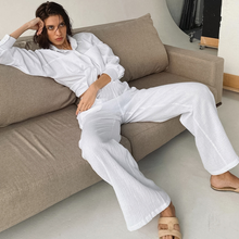 Load image into Gallery viewer, Double Layered Cotton Shirt Pyjamas Set