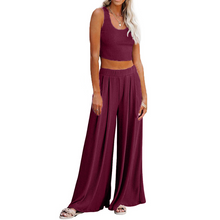 Load image into Gallery viewer, Wide Leg Pyjamas with Matching Sleeveless Top