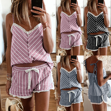Load image into Gallery viewer, Women Summer Vest Shorts Pyjamas Set
