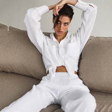 Load image into Gallery viewer, Double Layered Cotton Shirt Pyjamas Set
