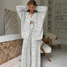 Load image into Gallery viewer, Three Pcs Wide Leg Pyjamas Set