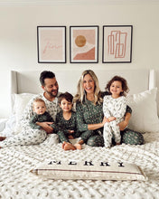 Load image into Gallery viewer, Green Printed V Neck Button Matching Family Pyjamas Set