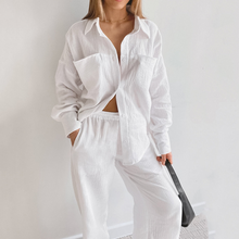Load image into Gallery viewer, Double Layered Cotton Shirt Pyjamas Set
