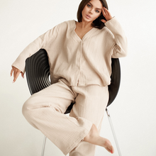 Load image into Gallery viewer, Two Piece Pure Cotton Wide Leg Pyjamas Set