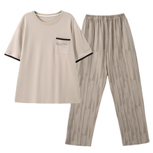 Load image into Gallery viewer, Pure Cotton Apricot Short Sleeved Men's Pyjamas Set