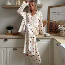 Load image into Gallery viewer, Love Print Pure Cotton Wide Leg Pyjamas Set
