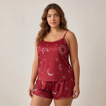 Load image into Gallery viewer, Moonlight Galaxy Plus Size Cami Pajama Shorts Set