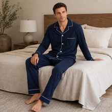Load image into Gallery viewer, Men’s Cotton Button-Up Pajama Set