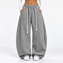 Load image into Gallery viewer, Women’s Oversized Barrel-Leg Wide-Leg Sweatpants with Pockets