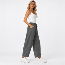 Load image into Gallery viewer, Women’s Relaxed Barrel-Leg Ankle Pants with Drawstring & Pockets