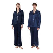 Load image into Gallery viewer, Long Sleeve Silk Couple Matching Pajamas