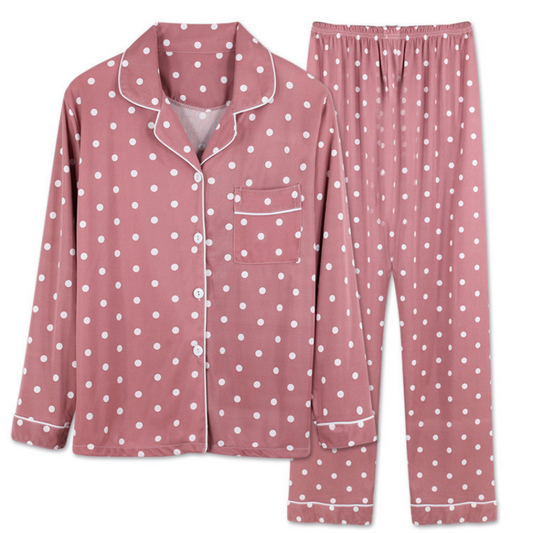 Pink Wave Point Pyjamas Set