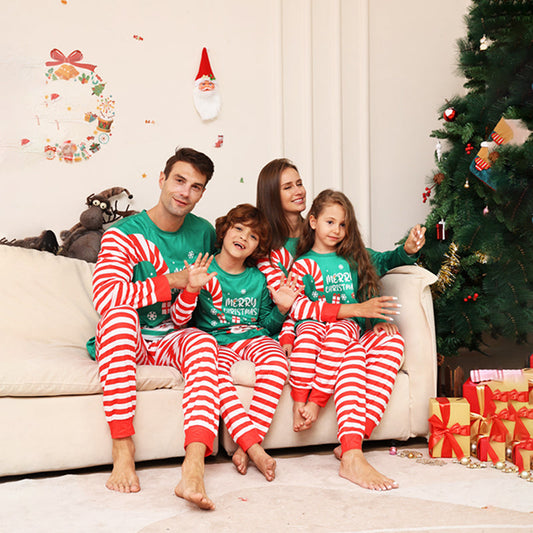 Santa Holiday Striped Family Matching Pyjamas