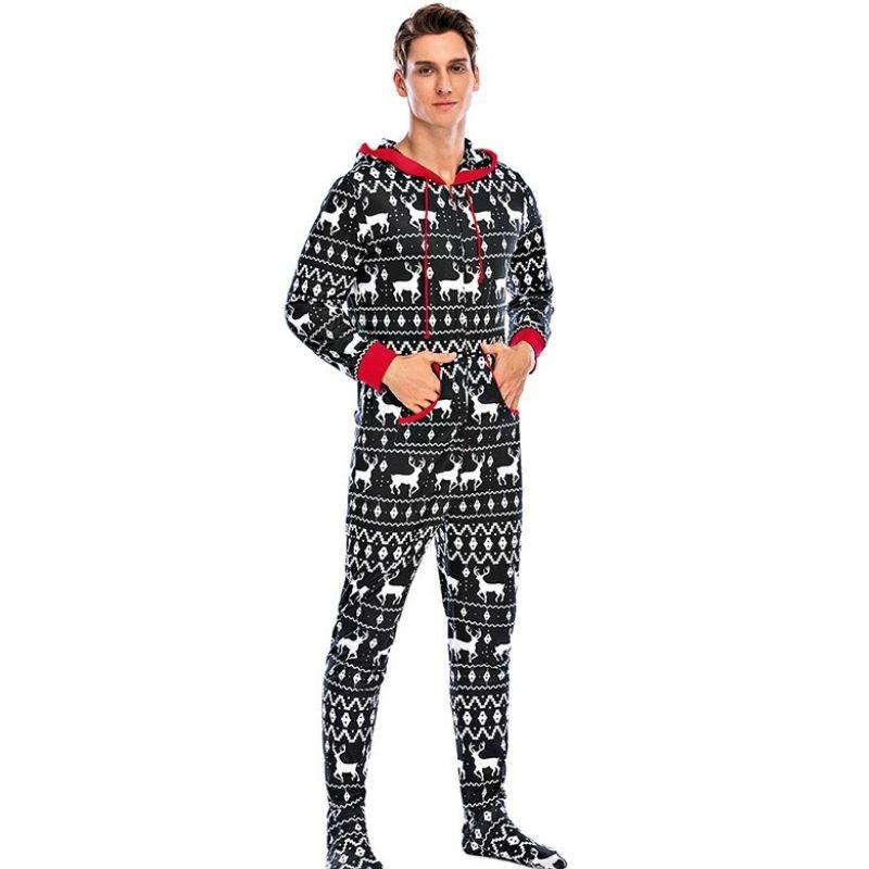 christmas-printed-men-Pyjamas-with-hoodie