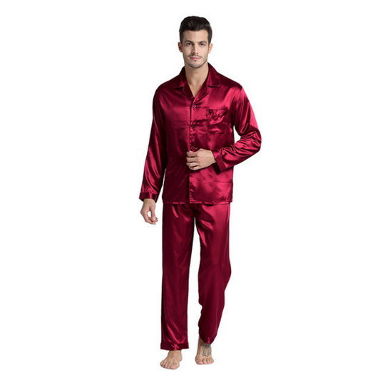 Men Silk Pyjamas Set
