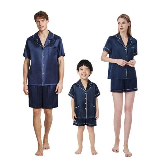 Short Sleeve Silk Family Matching Pyjamas Set