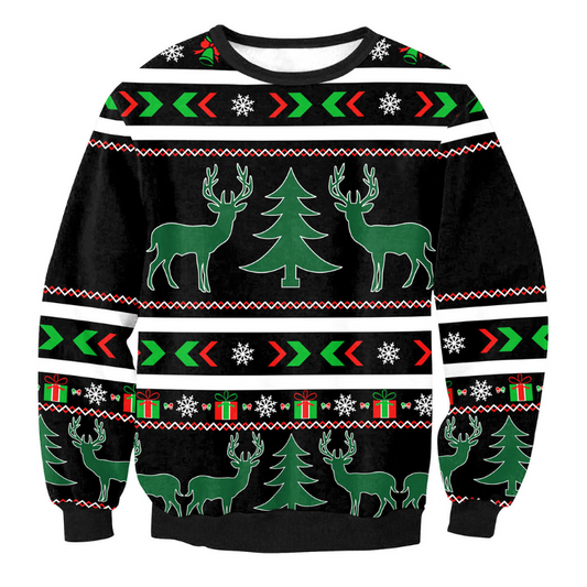 Men & Women Black Pullover Christmas Ugly Sweater