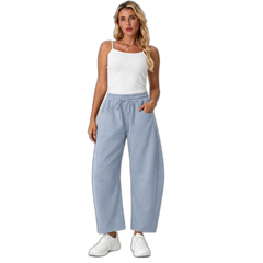 Women's Relaxed Barrel-Leg Ankle Pants