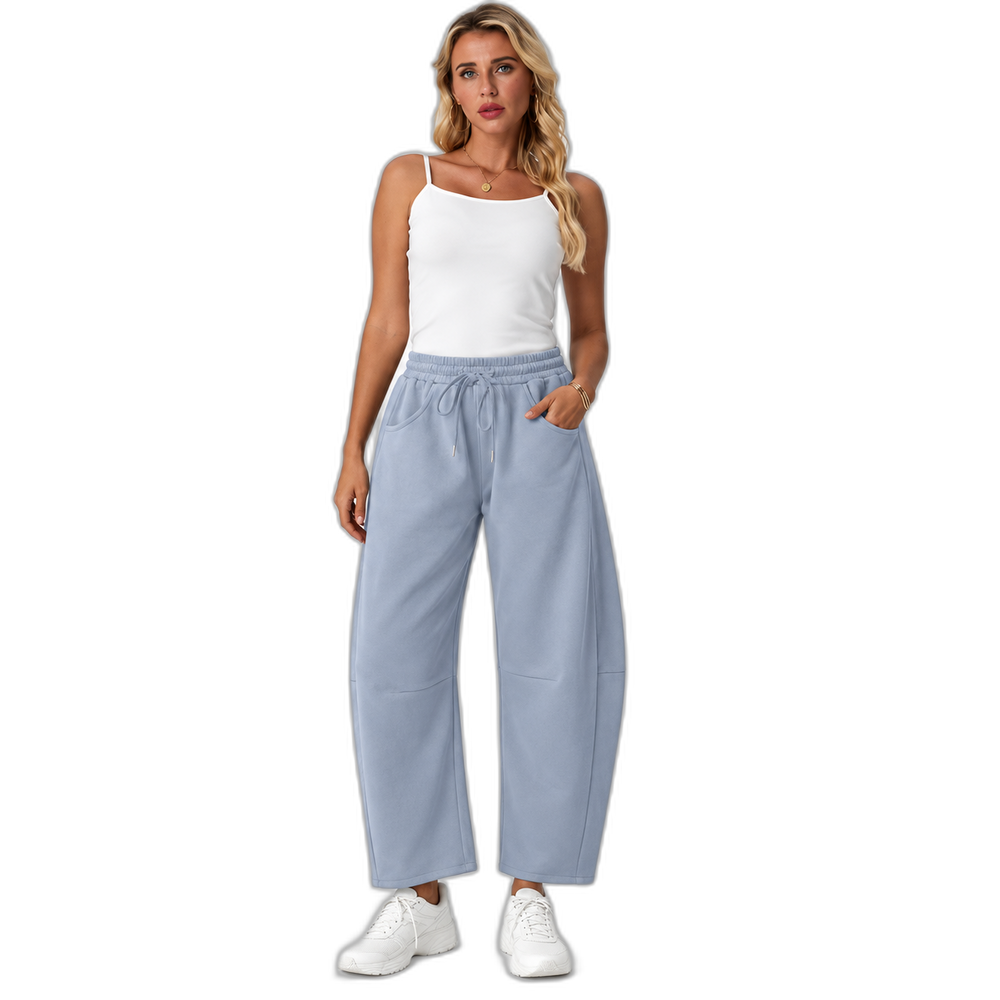 Women's Relaxed Barrel-Leg Ankle Pants