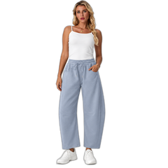 Women's Relaxed Barrel-Leg Ankle Pants