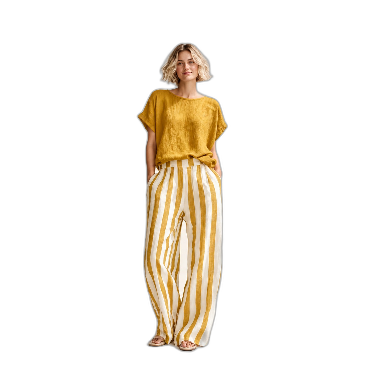 Sorrento Stripe Wide-Leg Lounge Set