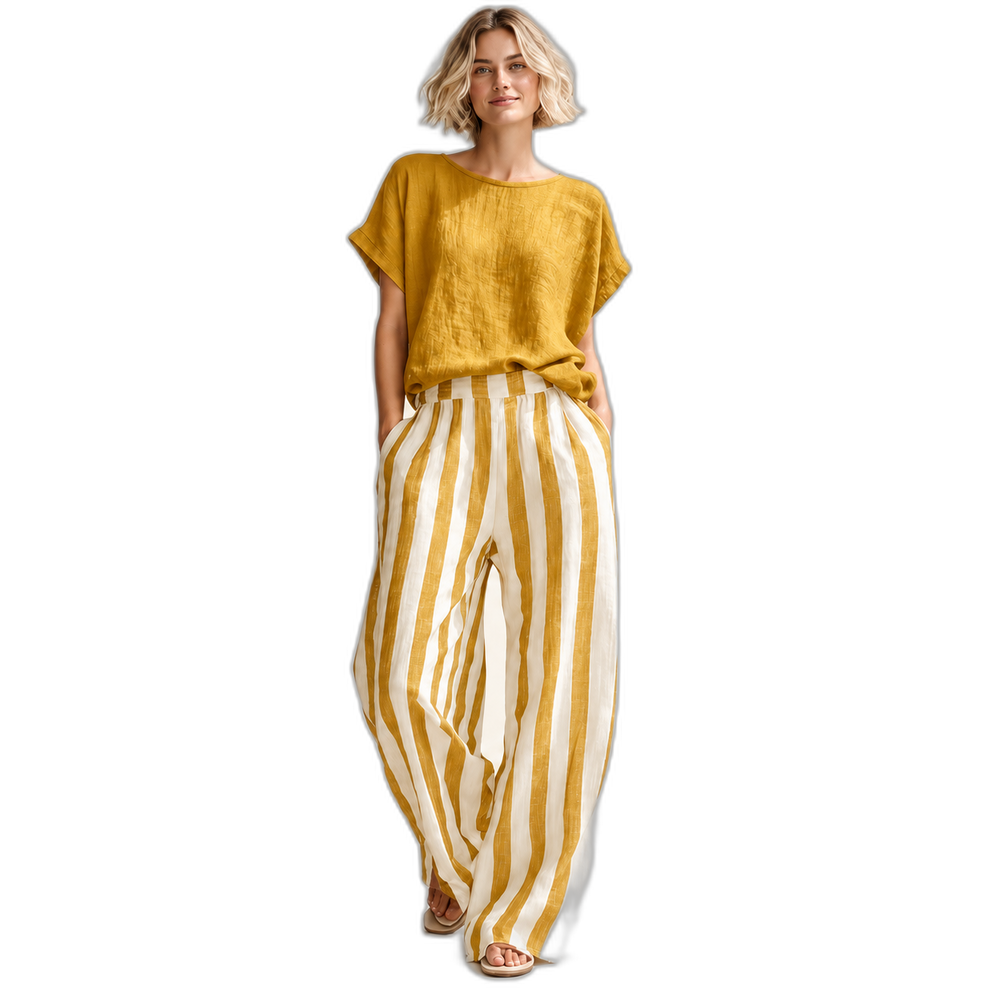 Sorrento Stripe Wide-Leg Lounge Set