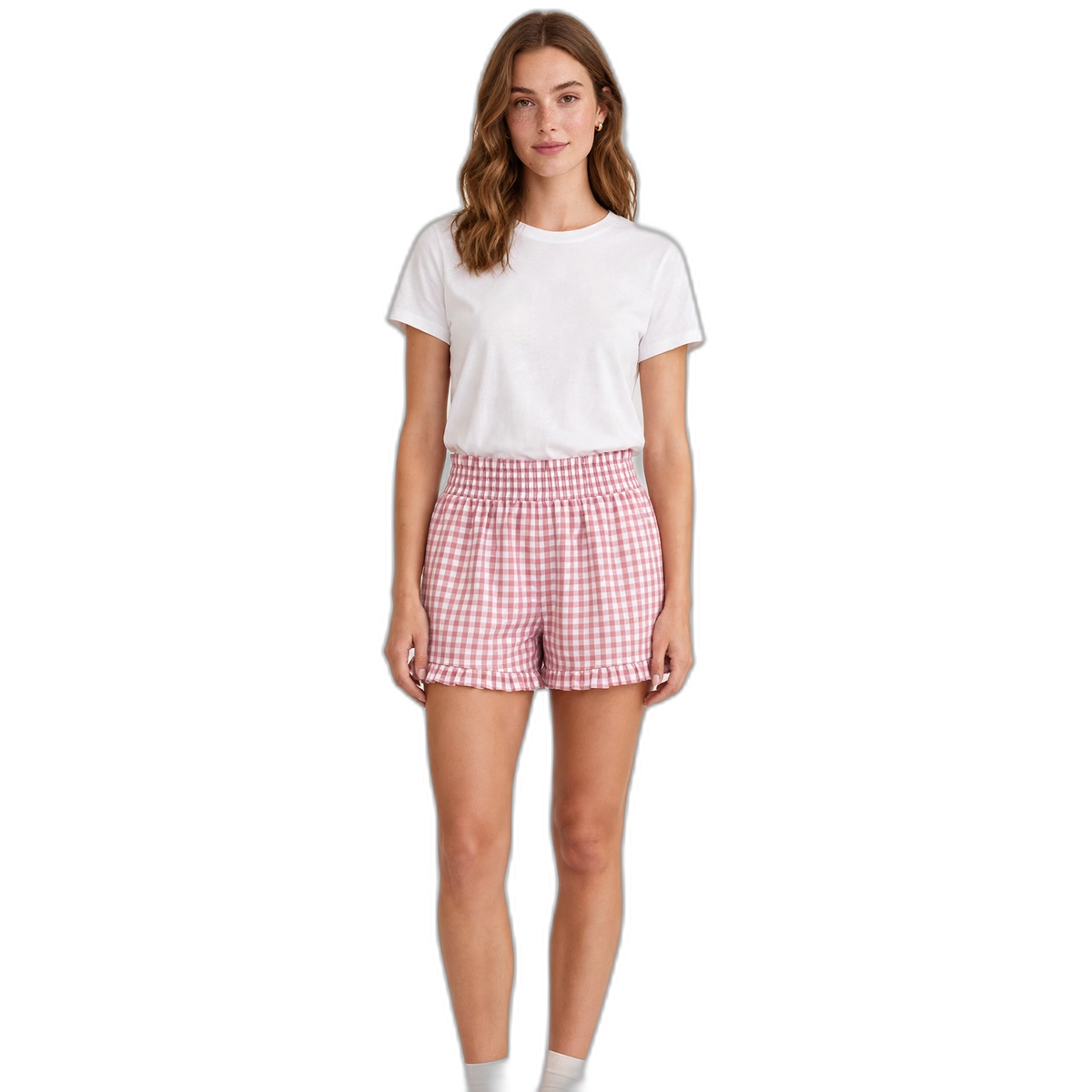Women's Gingham Ruffle Pyjama Shorts