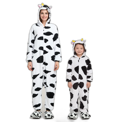 Flannel Cow One-Piece Winter Pajama Set