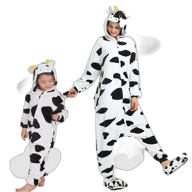 Flannel Cow One-Piece Winter Pajama Set