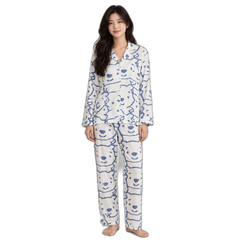 Long-Sleeve Cartoon Print Pajama Set
