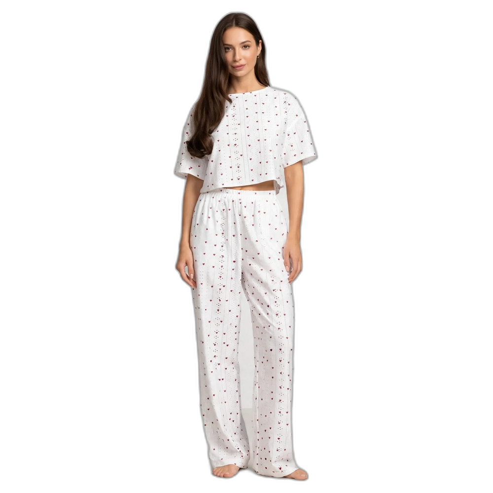 Women's Crop Top Cotton Pajama Set