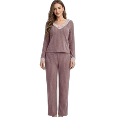 Women's Fleece-Lined Winter Pajama Set
