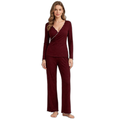 Women’s V-Neck Curling Pajama Set