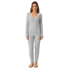 Women's Long-Sleeve Crew Neck Pajama Set
