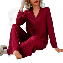 Women's Winter Long-Sleeve Cardigan & Trousers Set
