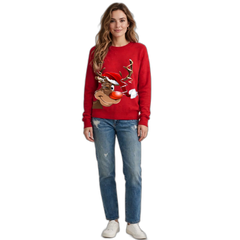 Women's Xmas Wine Cup Long-Sleeve Sweater