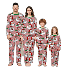 Santa Head Print Christmas Family Pajama Set