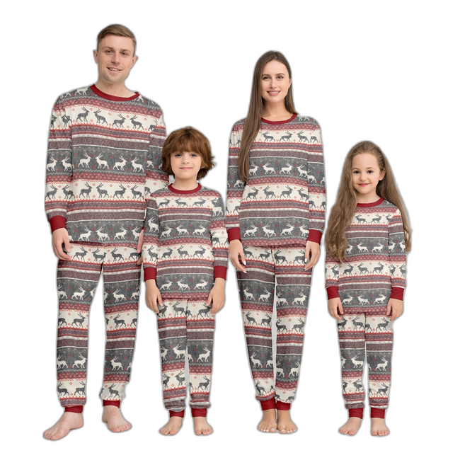 Christmas Elk Print Family Pyjama Set