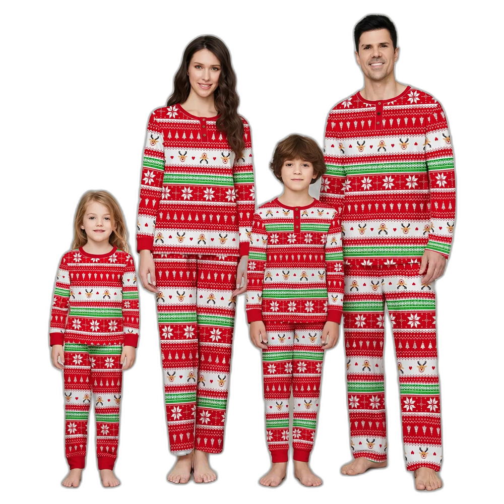 Christmas Deer Head Family Pajama Set