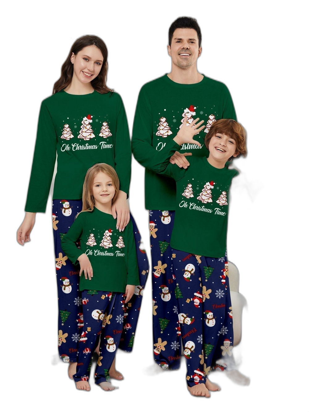 Family Green Christmas Tree Matching Pajama Set