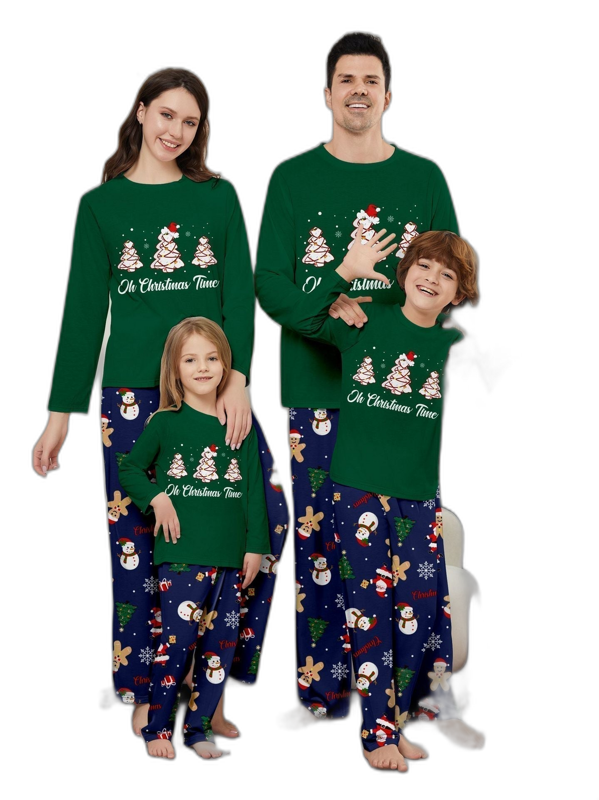 Family Green Christmas Tree Matching Pajama Set