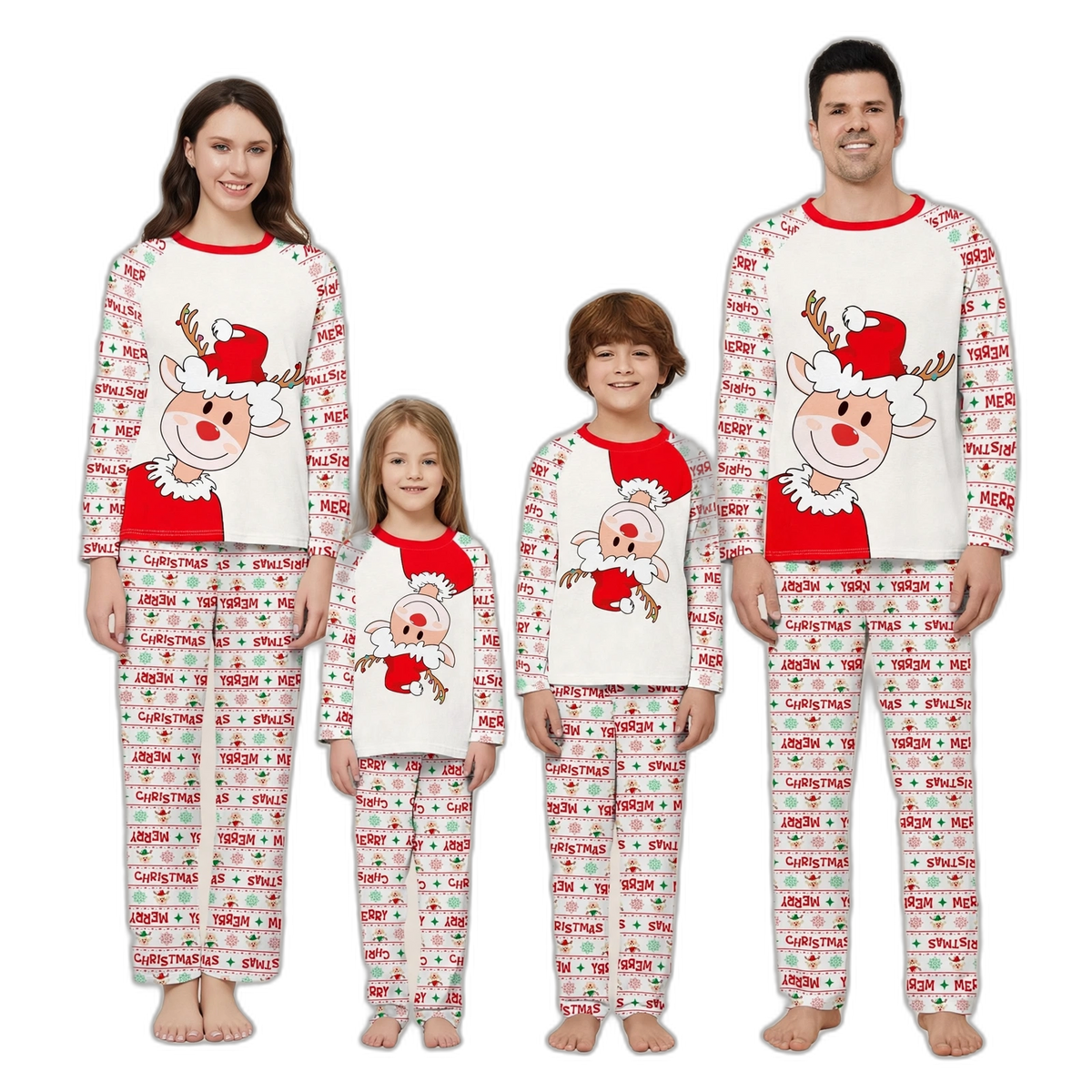Christmas Deer Print Parent-Child Pajama Set