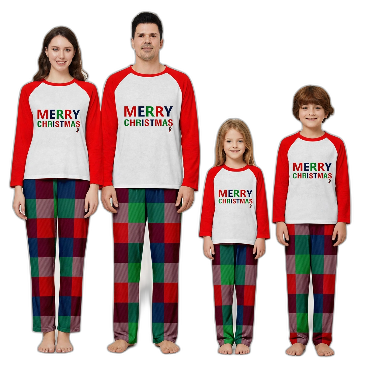Merry Christmas letter print Matching Family Pyjamas Set