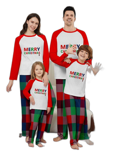 Merry Christmas letter print Matching Family Pajamas Set
