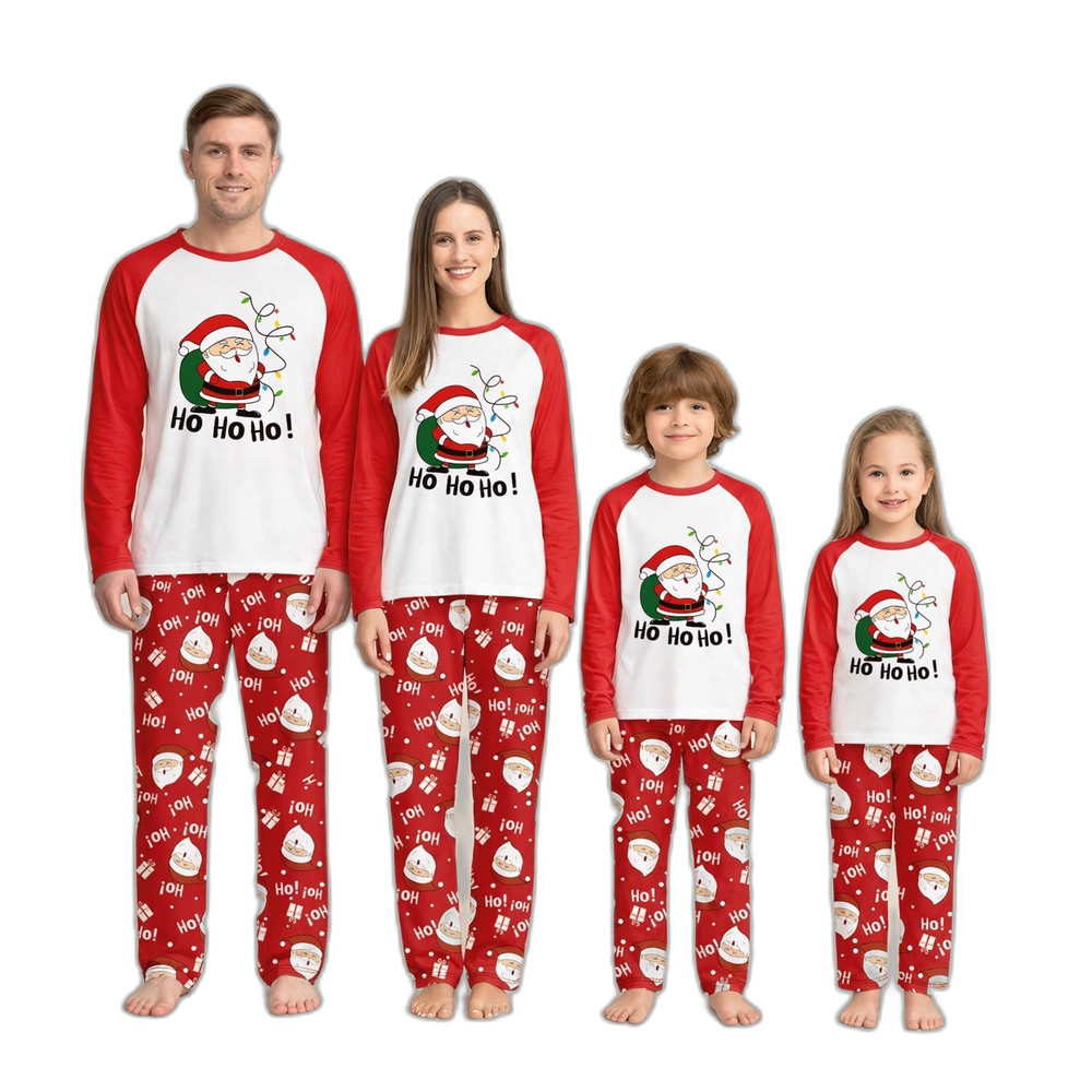 Red & White Santa Family Pajama Set