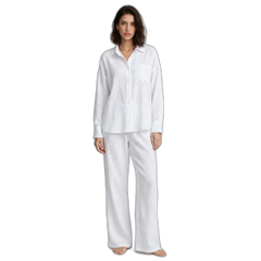 Double-Layer Cotton Shirt Pajama Set