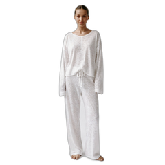 Women’s Loose-Fit Pure Cotton Wide-Leg Pajama Set