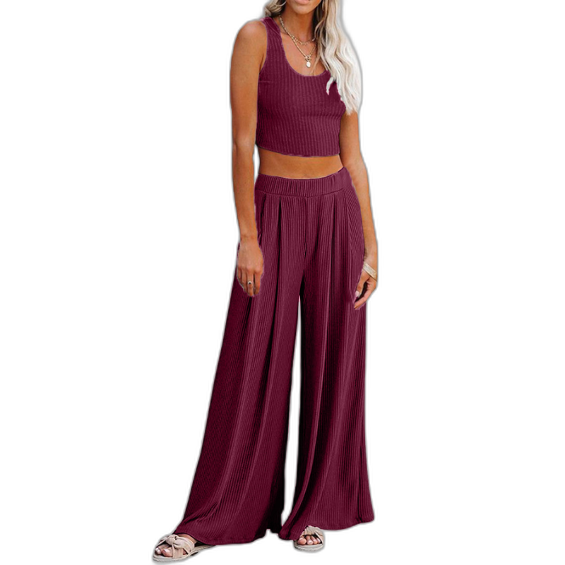 Women's Wide-Leg Pajamas with Sleeveless Top