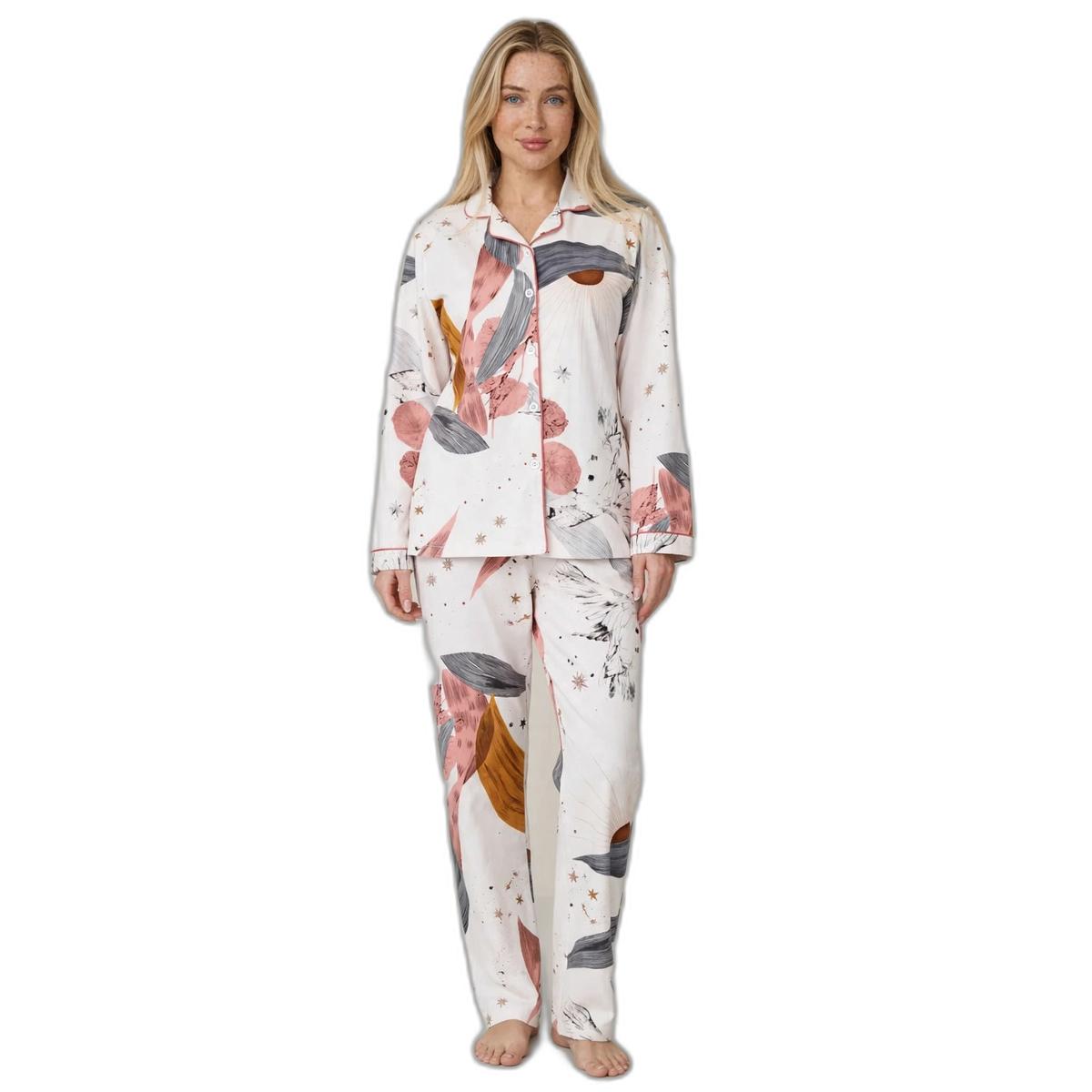 Women’s Cotton Long Sleeve Print Pajama Set