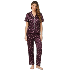 Purple Love Silk Pajama Set